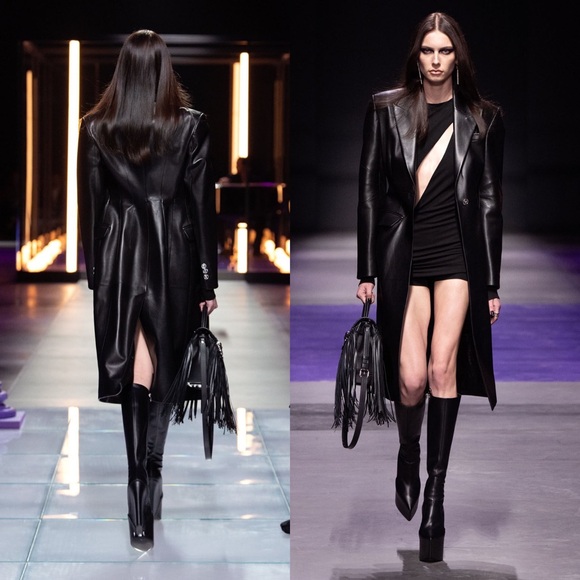 NWT Versace Black Leather Tempest Platform Tall Boots - Picture 12 of 13